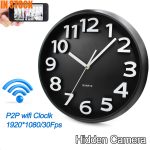 C8 Hidden IP Camera Mini 1080P WiFi HD Wall Clock Real Baby Monitor Home Security Mini Camera Wall Art Decorative