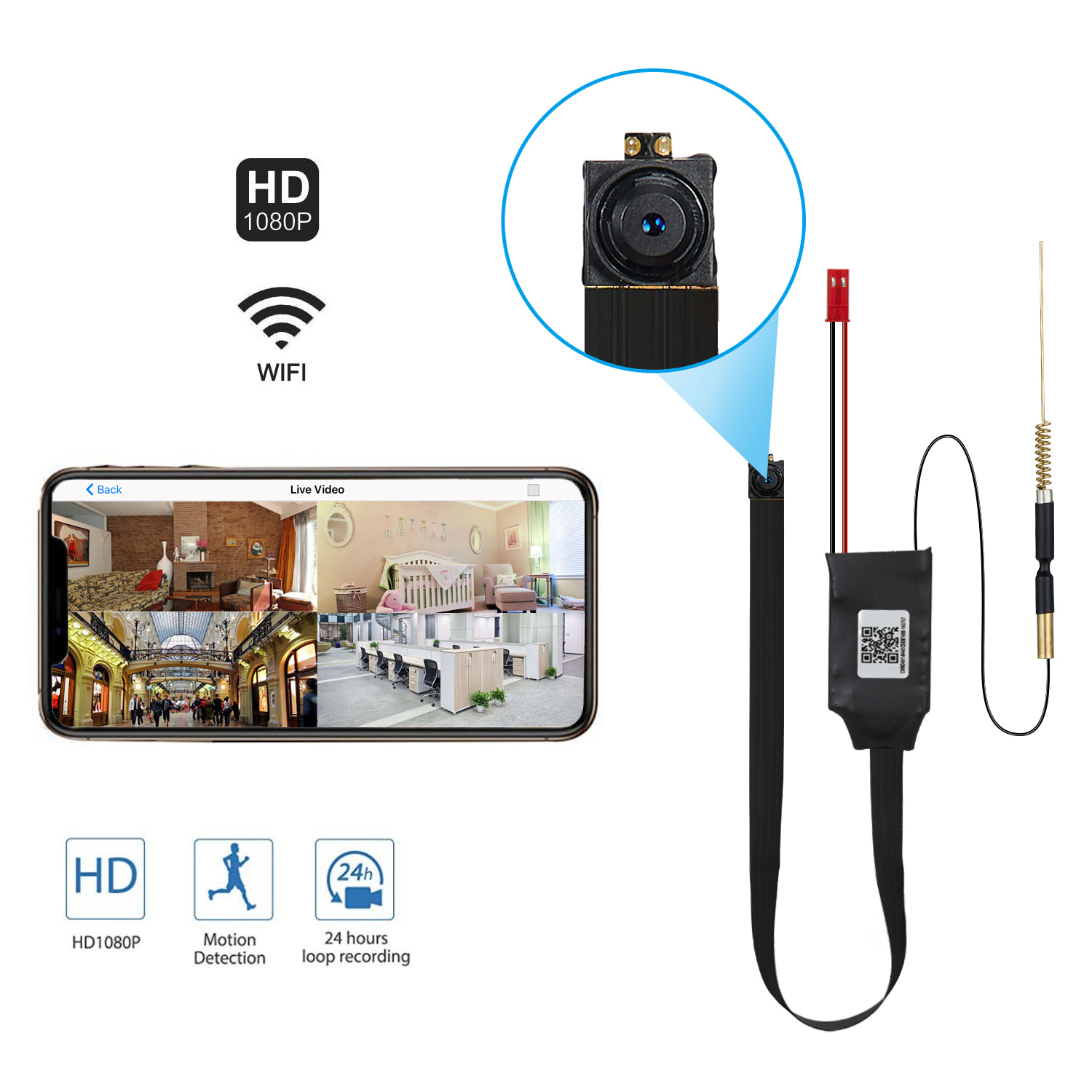 V6-A Mini Hidden Camera WiFi - Small Spy Cameras Wireless - Tiny Nanny Cam HD 1080P - Covert Home Monitoring - Security Surveillance Cams with Cell Phone App - Image 3