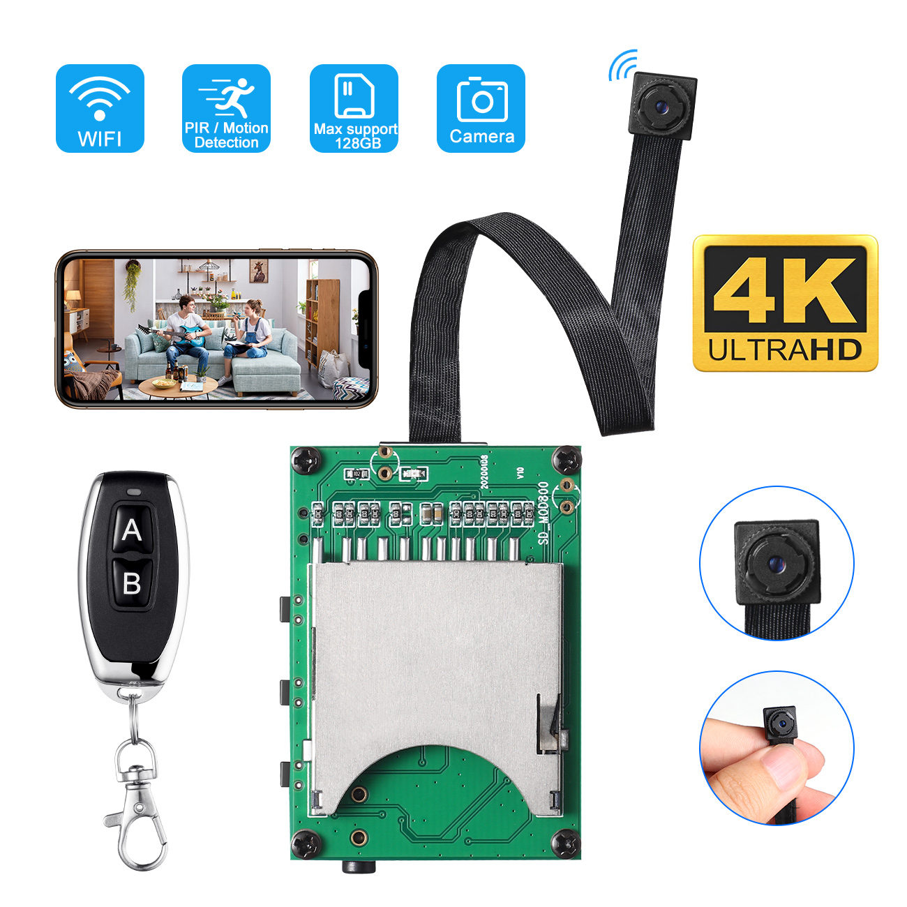 X8 4K (2160P) WIFI Antenne DIY Camera with PIR Motion Detectin - Image 5