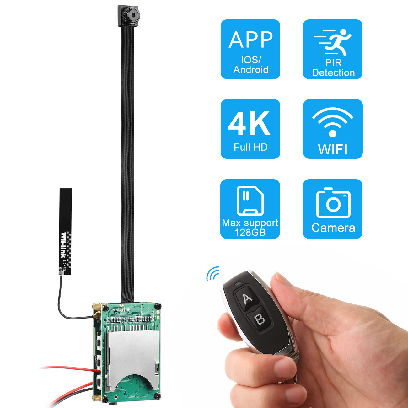 X8 4K (2160P) WIFI Antenne DIY Camera with PIR Motion Detectin - Image 4